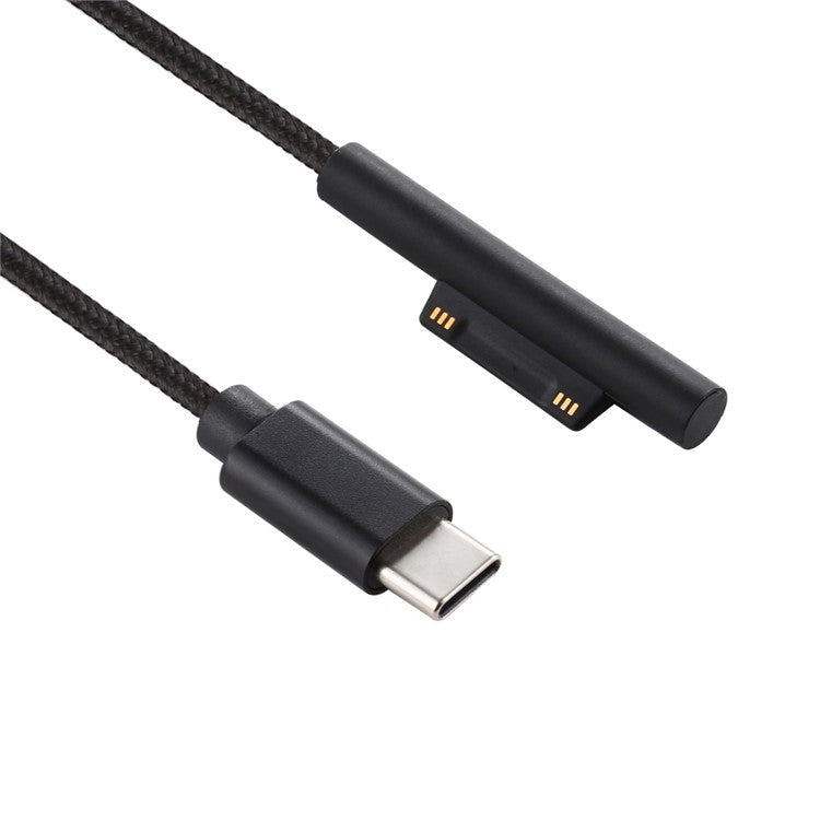 Type-C to 6Pin Nylon Notebook Power Adapter Cable 1.5m for Microsoft Surface Pro 3 / 4 / 5 / 6
