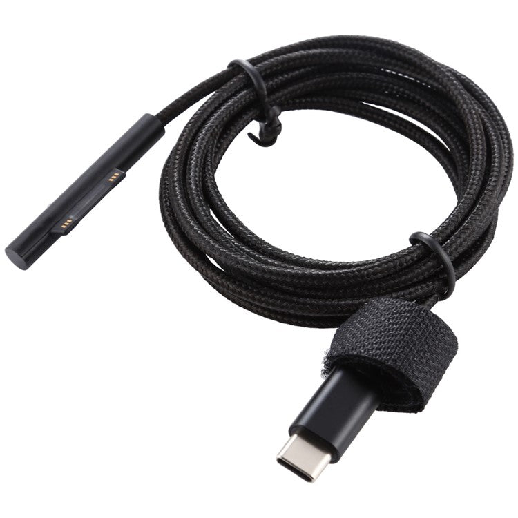 Type-C to 6Pin Nylon Notebook Power Adapter Cable 1.5m for Microsoft Surface Pro 3 / 4 / 5 / 6