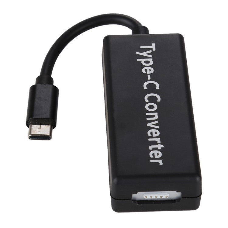65W 5 Pin Magnetic Head to Type-C Male Head Converter for Apple Laptop All Models - Black