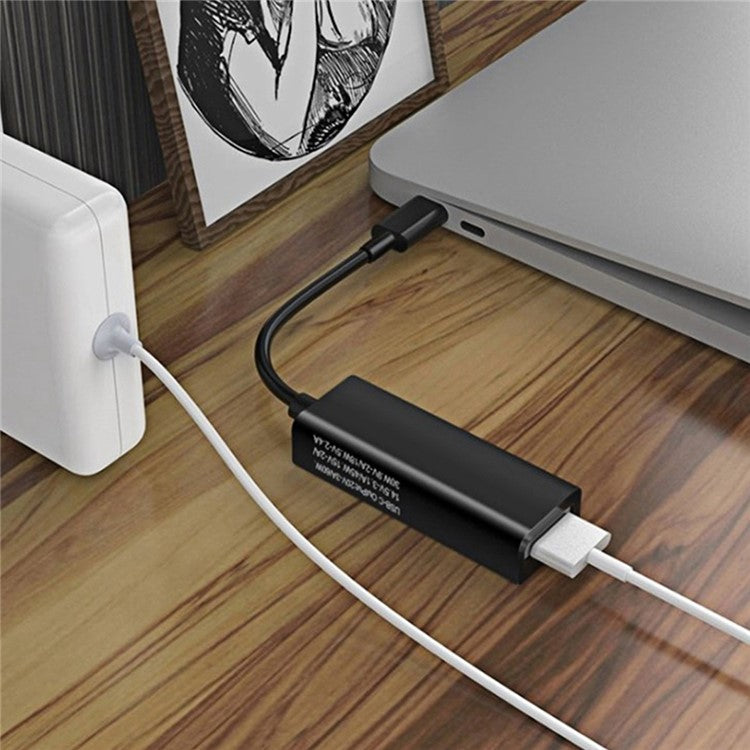 65W 5 Pin Magnetic Head to Type-C Male Head Converter for Apple Laptop All Models - Black