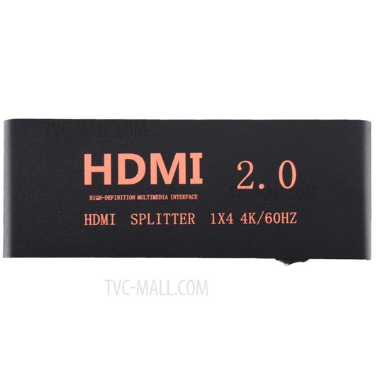 1x4 HDMI 2.0 4K@60Hz Splitter Support HDCP2.2 - US Plug