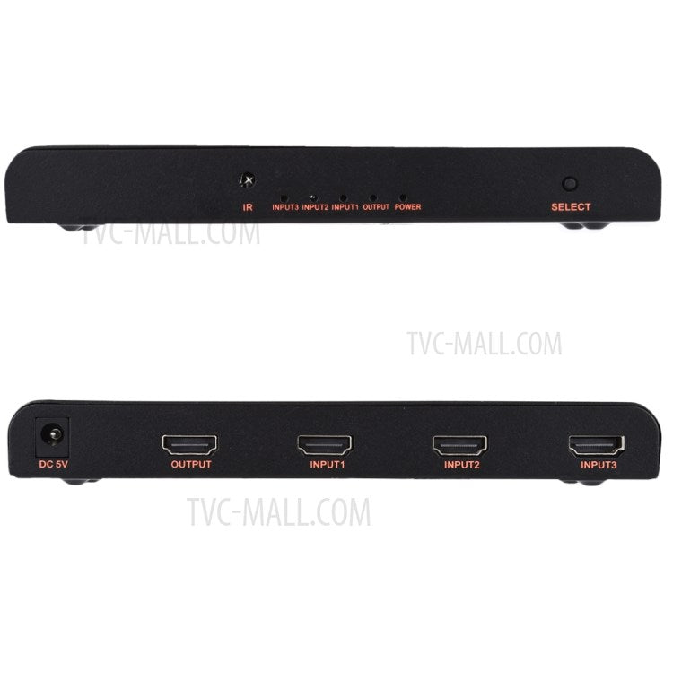 HDMI Switch 3x1 Multi-Viewer Splitter with Remote Control Support 4K/60Hz - UK Plug