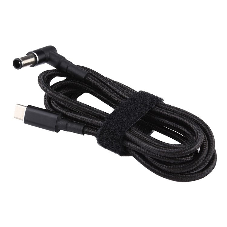 PD 100W 6.0 x 1.4mm Elbow Shape to Type-C Nylon Braided Power Charger Cable