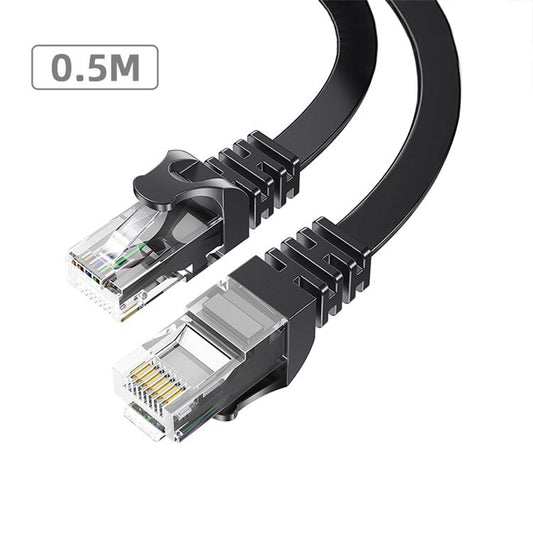 ESSAGER 0.5m Cat6 RJ45 Network LAN Cable Ethernet Cable Computer Patch Cord for Router - Flat Wire