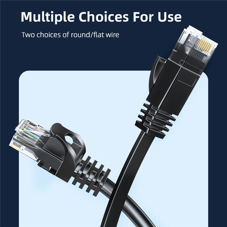 ESSAGER 0.5m Cat6 RJ45 Network LAN Cable Ethernet Cable Computer Patch Cord for Router - Flat Wire