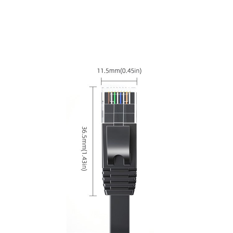 ESSAGER 0.5m Cat6 RJ45 Network LAN Cable Ethernet Cable Computer Patch Cord for Router - Flat Wire