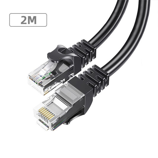 ESSAGER 2m Ethernet Cable Cat 6 Lan Cable RJ45 Network Patch Cord for PC Computer Router - Round Wire