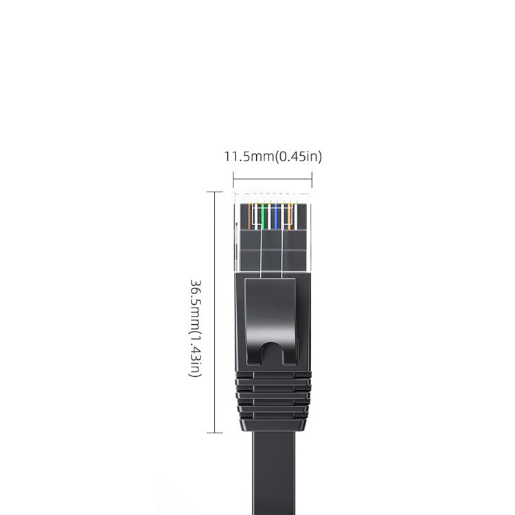 ESSAGER 2m Ethernet Cable Cat 6 Lan Cable RJ45 Network Patch Cord for PC Computer Router - Flat Wire