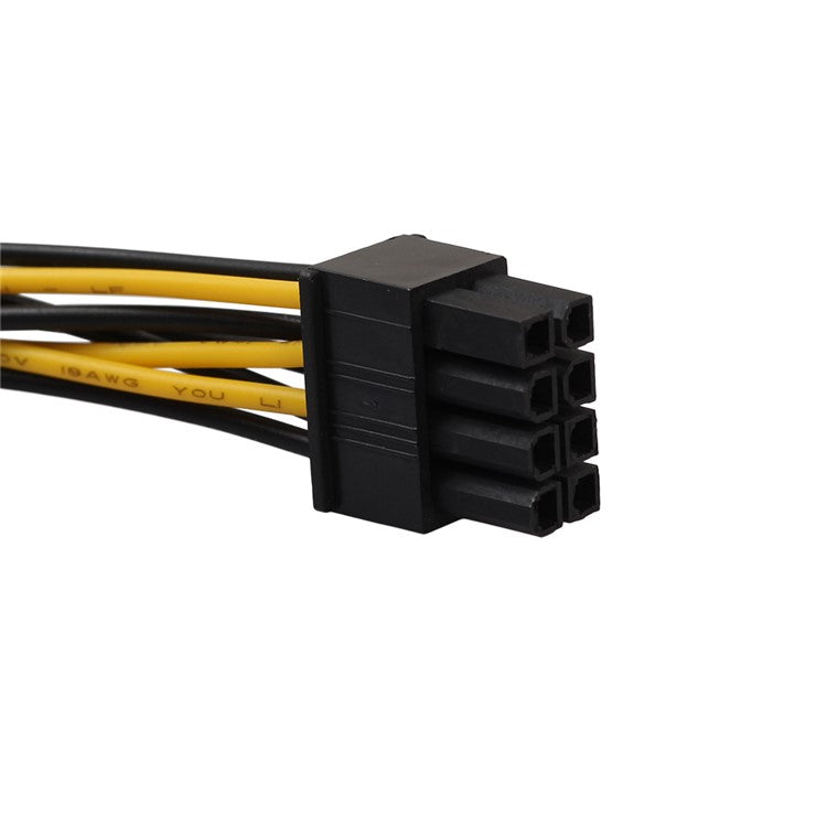 8Pin to Dual 4Pin Video Card Power Cord Y Shape 8 Pin PCI Express to Dual 4 Pin Graphics Card Power Cable