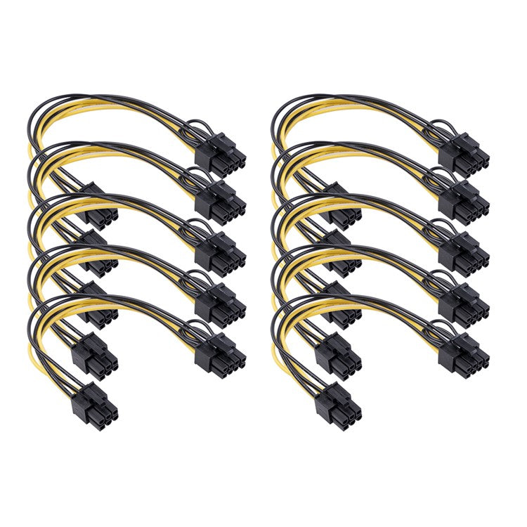 6Pin Female to 8Pin (6pin+2pin) Female Adapter Cable 20cm  PCI-Express GPU Video Graphics Card Power Supply Converter Cord
