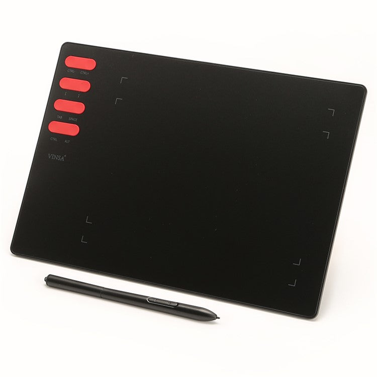 VINSA T505 Portable Digital Tablet Electronic Drawing Plate + 8192 Level Pressure Sensitive Pen Refills OTG Adapter with Cable Copy Sticker Kit for Mobile Phone Computer Laptop