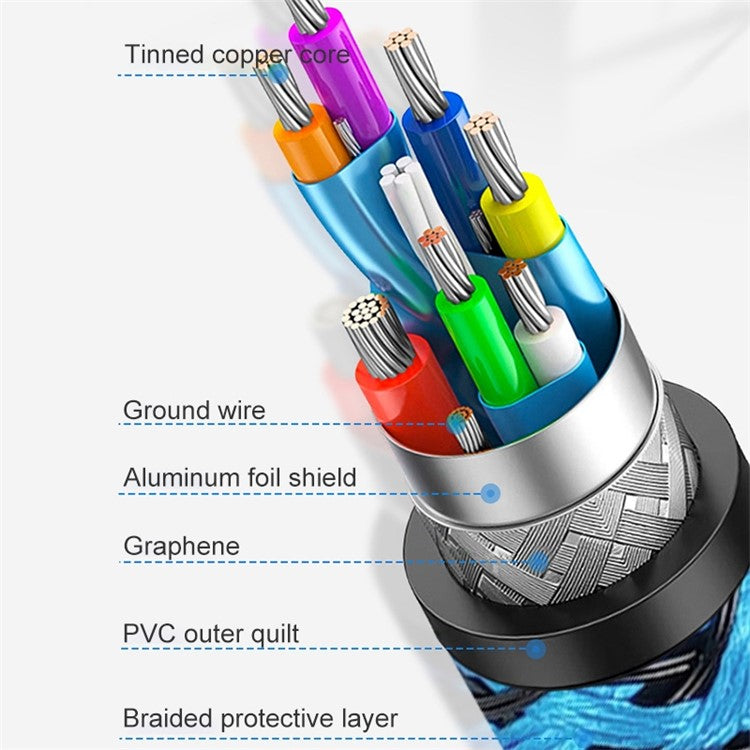 1m USB 3.0 Male to Female Braided Extension Cable for Printer Hard Disk Box Set-Top Box