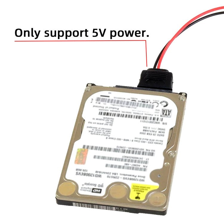 U2-070-1P DC 5V Single USB to SATA 15-Pin Power Cable for 2.5-inch SATA HDD SSD Disk Driver, 5V 2A Max