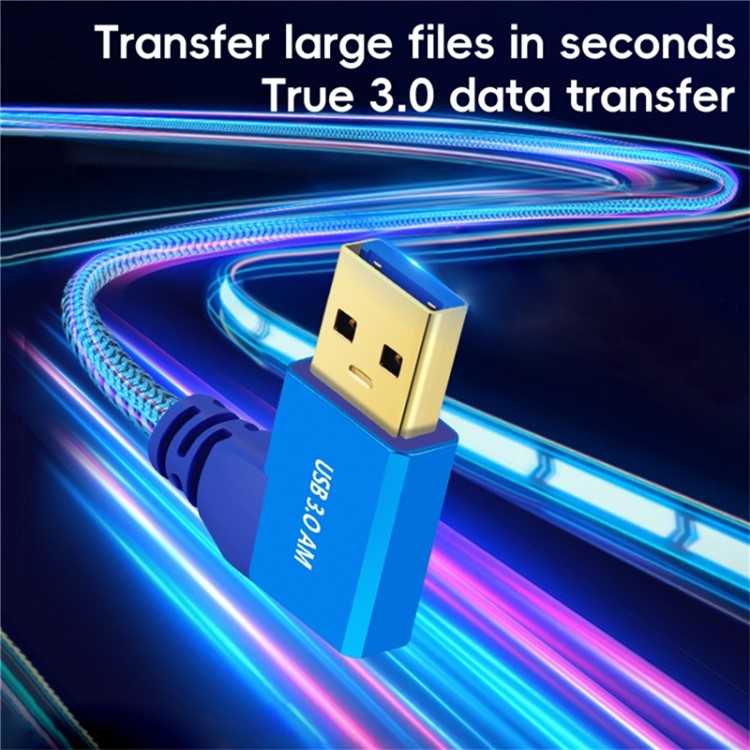 1m Right Angled USB 3.0 Male to Female High Speed Extension Cable for U Disk / Mouse / Keyboard
