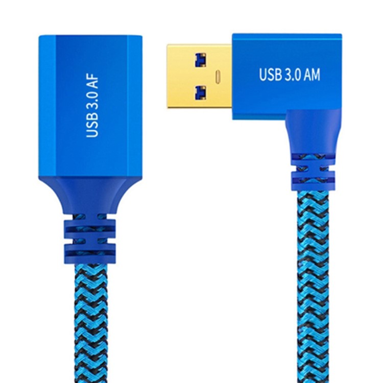 1m Left Angled USB 3.0 Male to Female High Speed Extension Cable for U Disk  /  Mouse  /  Keyboard