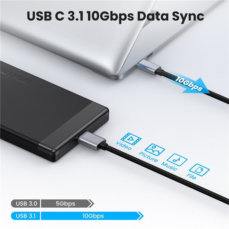 1.8m USB Type C to Micro B Cable Compatible with Seagate WD Westgate My Passport MacBook Pro / Ipad