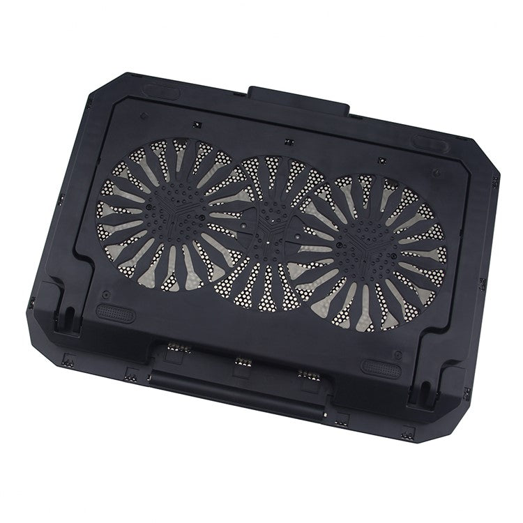 N33 Adjustable Height Laptop Stand with Phone Holder RGB Dual Fans Cooling Pad for Gaming Notebook