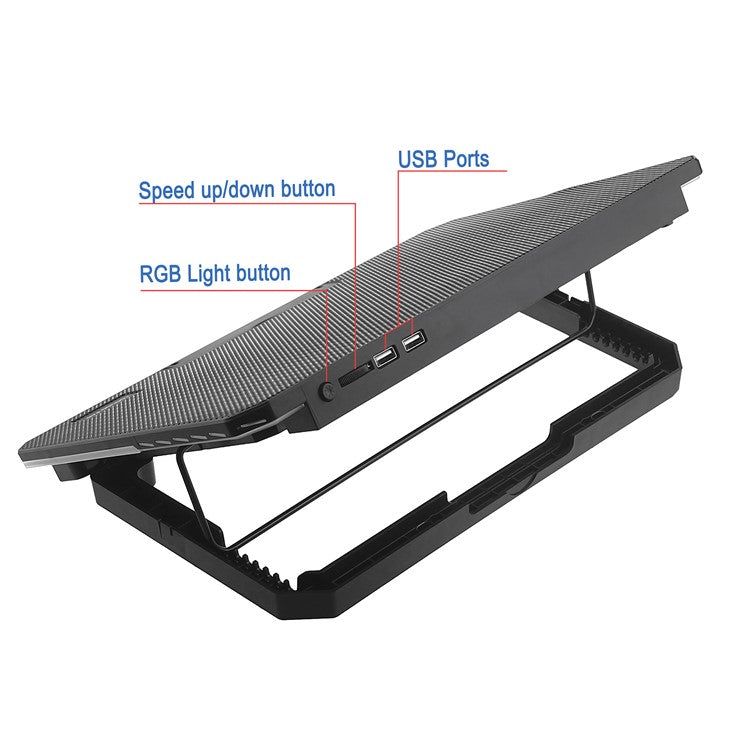 NF250 Dual Fan Laptop Cooling Pad Adjustable Angle Notebook Cooler Stand