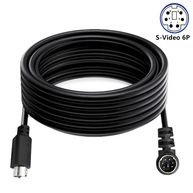 Mini DIN 6 Pin Cable 0.5 Meter Male Right Angle to Male Straight Connector Copper Core Extension Cord