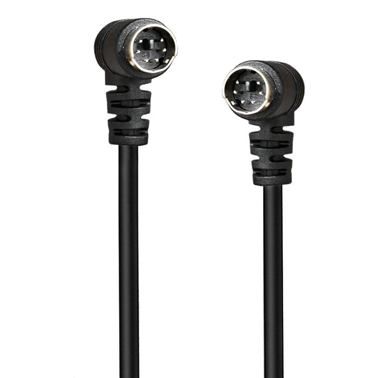 Mini DIN 6 Pin Cable 0.5 Meter Male to Male Double Right Angle Connector Copper Core Extension Cord
