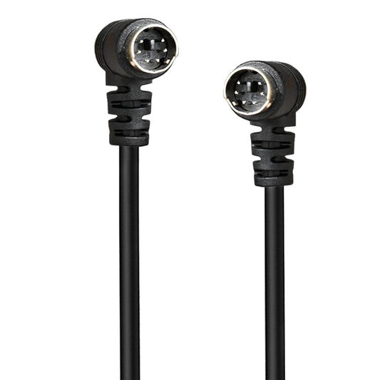 Mini DIN 6 Pin Cable 0.5 Meter Male to Male Double Right Angle Connector Copper Core Extension Cord