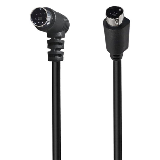 0.5m Mini DIN 7 Pin S-Video Cable Straight Male to Elbow Male Audio Video Transfer Cord