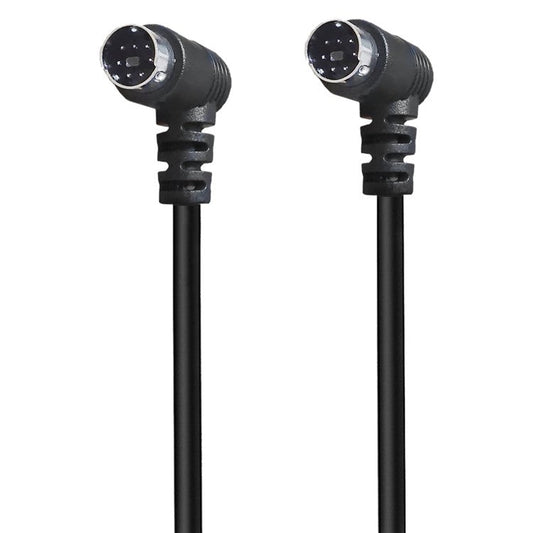 0.5m Mini DIN 7 Pin S-Video Cable Elbow Male to Elbow Male Audio Video Transfer Cord
