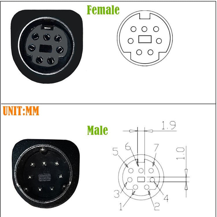 0.5m Mini DIN 7 Pin S-Video Cable Elbow Male to Elbow Male Audio Video Transfer Cord