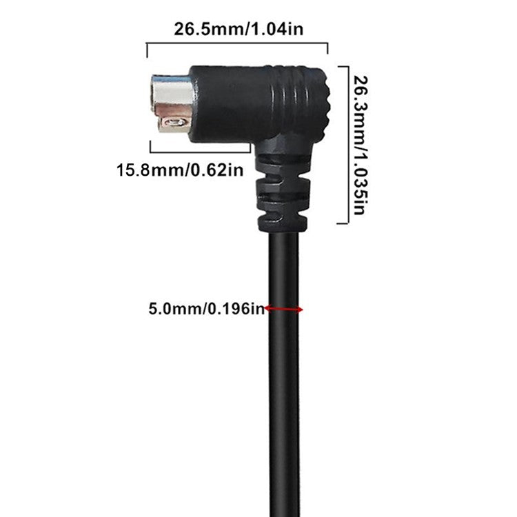 0.5m Mini DIN 7 Pin S-Video Cable Elbow Male to Elbow Male Audio Video Transfer Cord