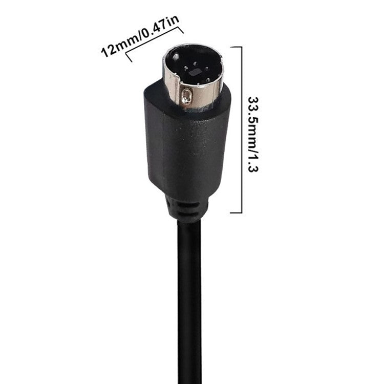 1.8m Mini DIN 7 Pin S-Video Cable Straight Male to Male Audio Video Transfer Cord