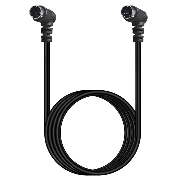 1.8m Mini DIN 7 Pin S-Video Cable Elbow Male to Elbow Male Audio Video Transfer Cord