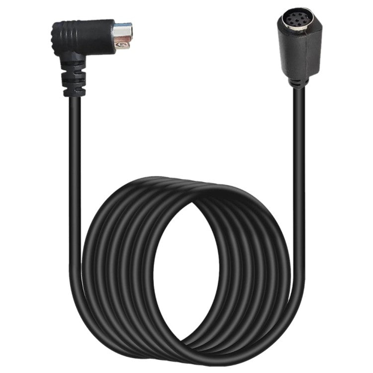 0.5m DIN 8 Pin Male to Female S Video Cable Angled Connector Audio Video Cord for Set Top Box - Black