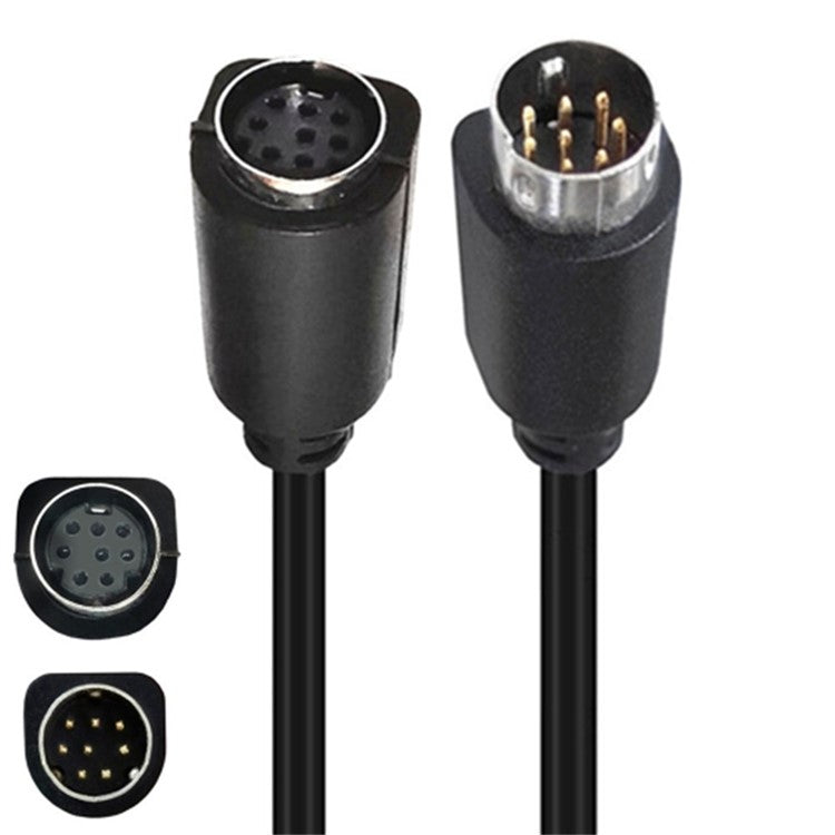 3m S-Video Cable Mini DIN 8 Pin Male to Female Cord for Set Top Box Computer TV Monitor - Black