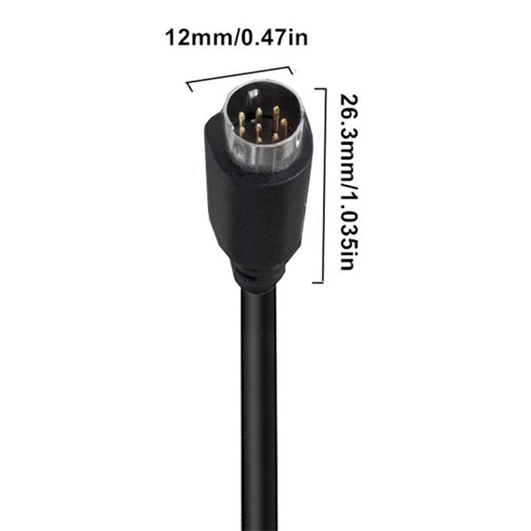 0.5m S-Video Cable Mini DIN 8 Pin Male to Female Cord for Set Top Box Computer TV Monitor - Black