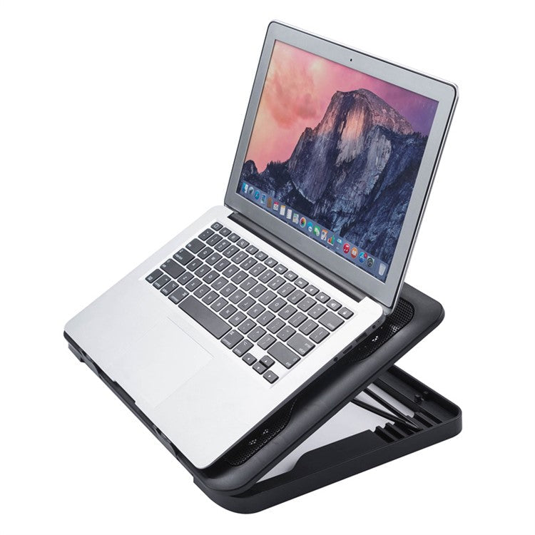 N137 Desktop 5 Cooling Fan Notebook Computer Cooling Pad Laptop Cooler with Adjustable Stand Function for Gaming Working