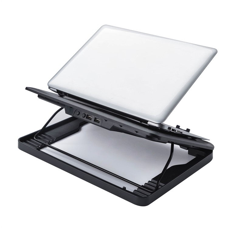 N137 Desktop 5 Cooling Fan Notebook Computer Cooling Pad Laptop Cooler with Adjustable Stand Function for Gaming Working