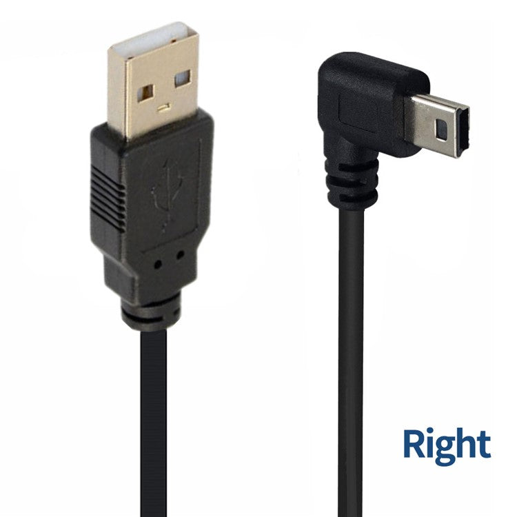 JUNSUNMAY 1.5m USB A 2.0 to Mini B 5 Pin Adapter Cable for Hard Drive / Digital Camera / Phone - Right Elbow
