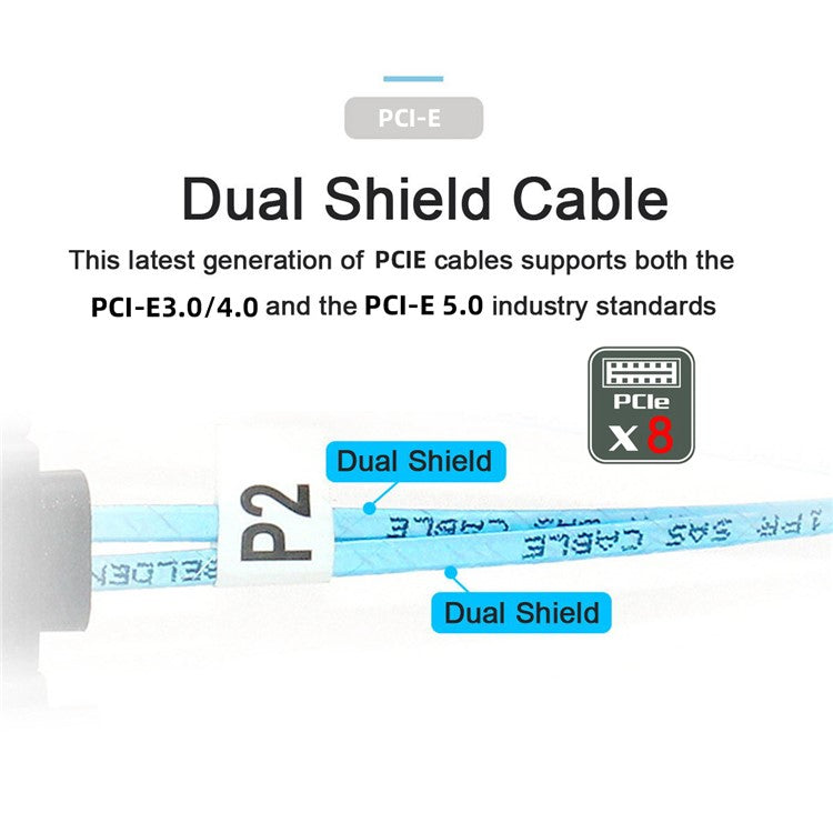 SF-076-0.5M Oculink PCI-E PCI-Express SFF-8611 8i to SFF-8654 8i 8x Slimline SSD Data Active Cable