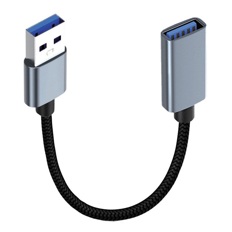 U3-075-AF 0.3m USB 3.0 Male to USB 3.0 Female Extension Cord 5Gbps Disk SSD Camera Data Cable (Silver Shell)