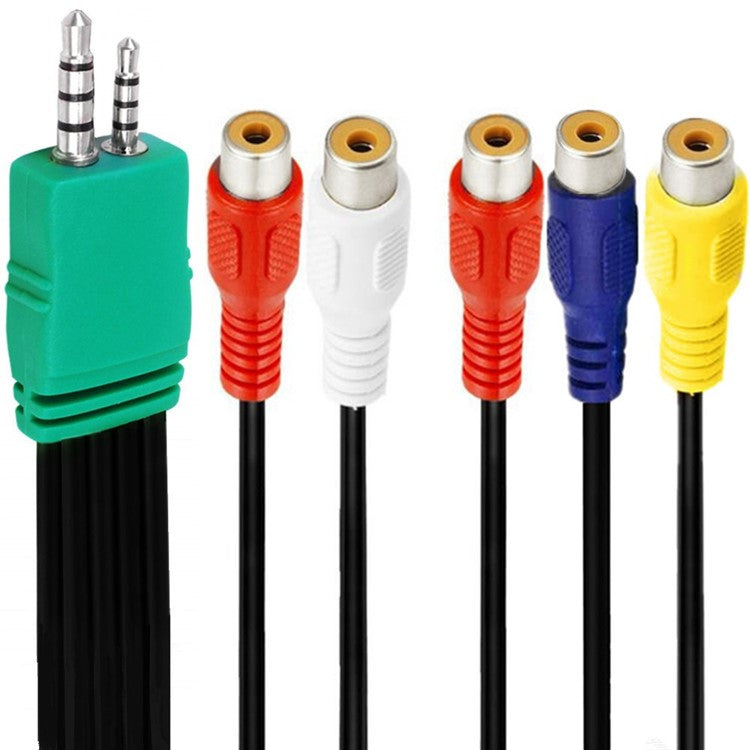 JUNSUNMAY 0.3m 3.5mm+2.5mm Male Plug to 5x RCA Female AV Adapter Cable for Samsung LED TV BN3901154W BN39-01154W