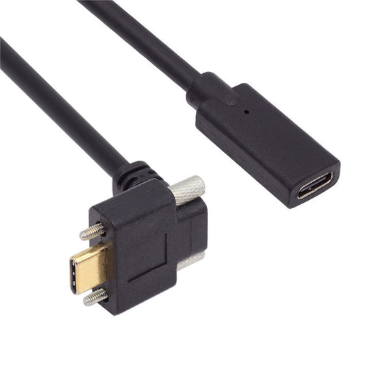 UC-041-UP 0.3m USB 3.1 Type C Up Angled Male to Female Extension Data  Screw Locking Cable