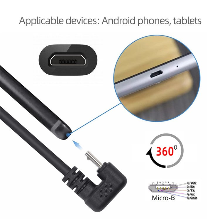 U2-089-OS 1.5m USB2.0 to Micro USB Data Cable 480Mbps U-Shape Angled Micro Power Cable