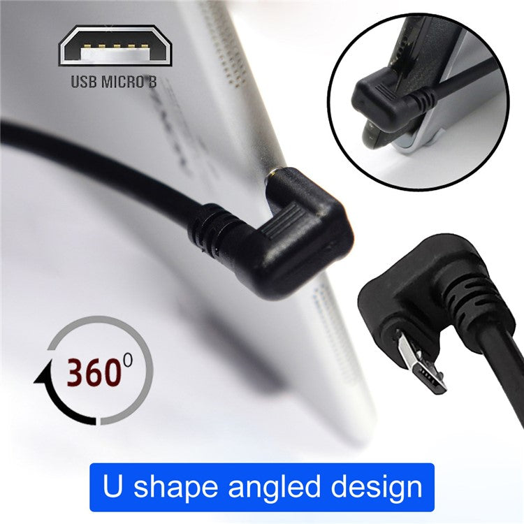 U2-089-OS 1.5m USB2.0 to Micro USB Data Cable 480Mbps U-Shape Angled Micro Power Cable