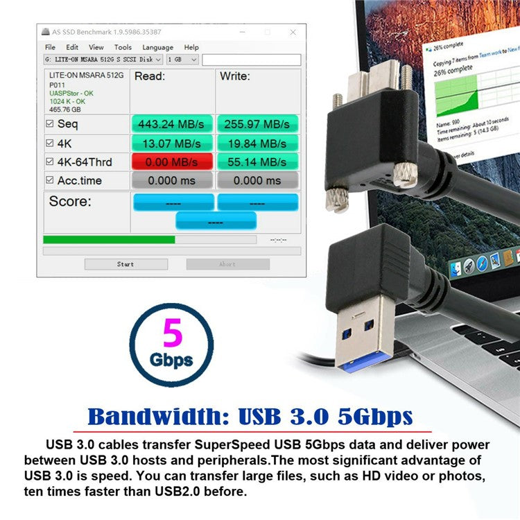 U3-078-UP 25cm Down Angled USB 3.0 Male to Micro 3.0 Plug Up Angled Cable