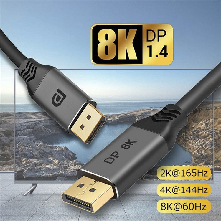2m DP Male to DP Male 1.4 8K Ultra HD Cable 60Hz Refresh Rate High Speed Cable Cord