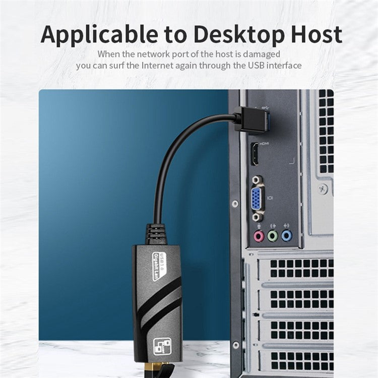JUNSUNMAY USB 3.0 to RJ45 Gigabit Ethernet Adapter 1000Mbps High Speed Network Cable Connector