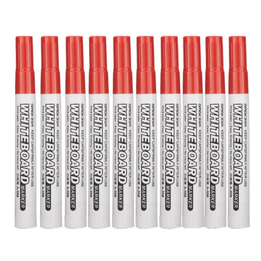 10-in-1 Whiteboard Marker Pen Painting Graffiti Drawing Pen - Red