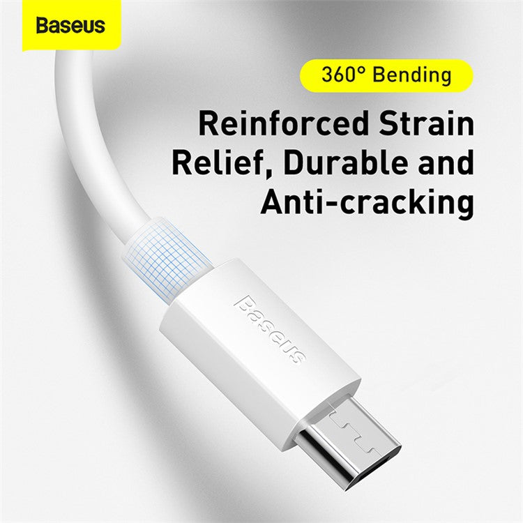 [2PCS/Set]BASEUS Simple Wisdom Data Cable Kit USB to Micro 2.1A, 1.5m