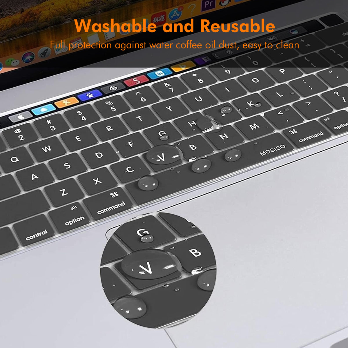 MacBook Pro 13.3 (A2289/A2338) / Pro 16 (A2141) ENKAY US Version Keyboard Cover Soft Silicone Protective Film - Black