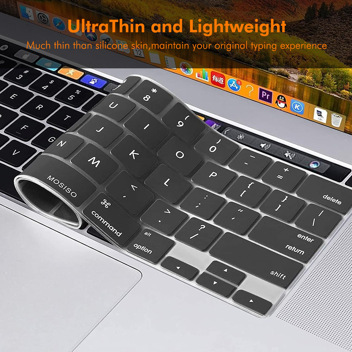 MacBook Pro 13.3 (A2289/A2338) / Pro 16 (A2141) ENKAY US Version Keyboard Cover Soft Silicone Protective Film - Black